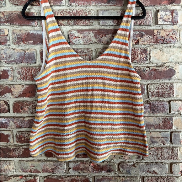 Altar'd State Tops - Altar'd State Striped Twist Back Tank Top Multicolor Knit Boho Summer SizeL